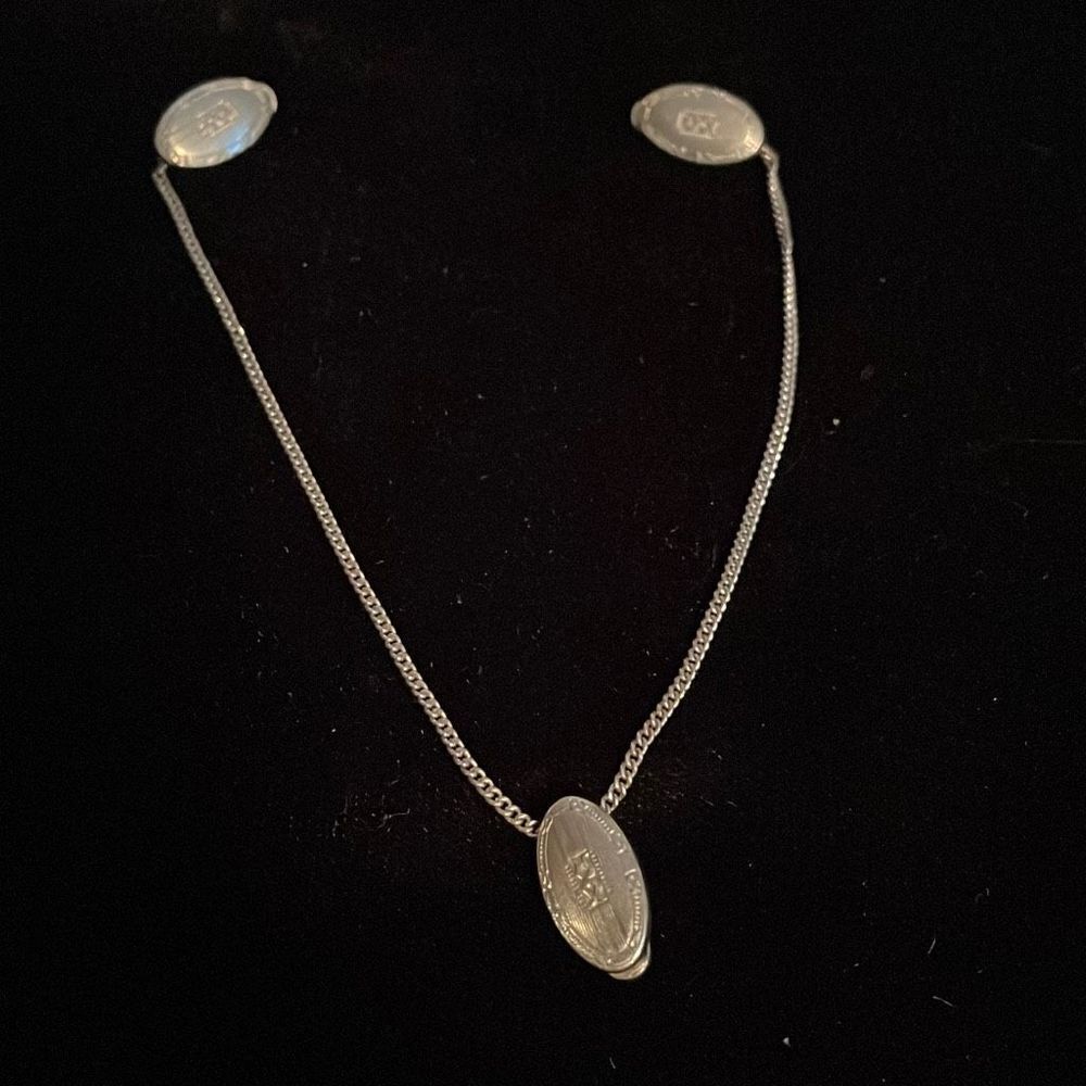 Silver antique baby bib clip 1920s